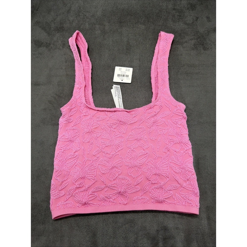 Anthropologie The Hannah Seamless Textured Tank Top In Rose Size XXS-XS